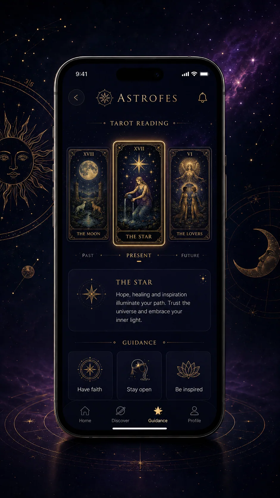 Pantalla de tarot de Astrofes